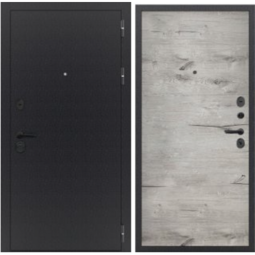 Дверь входная FlyDoors АРКАН ЛОФТ Букле черный - Канадский дуб арктик